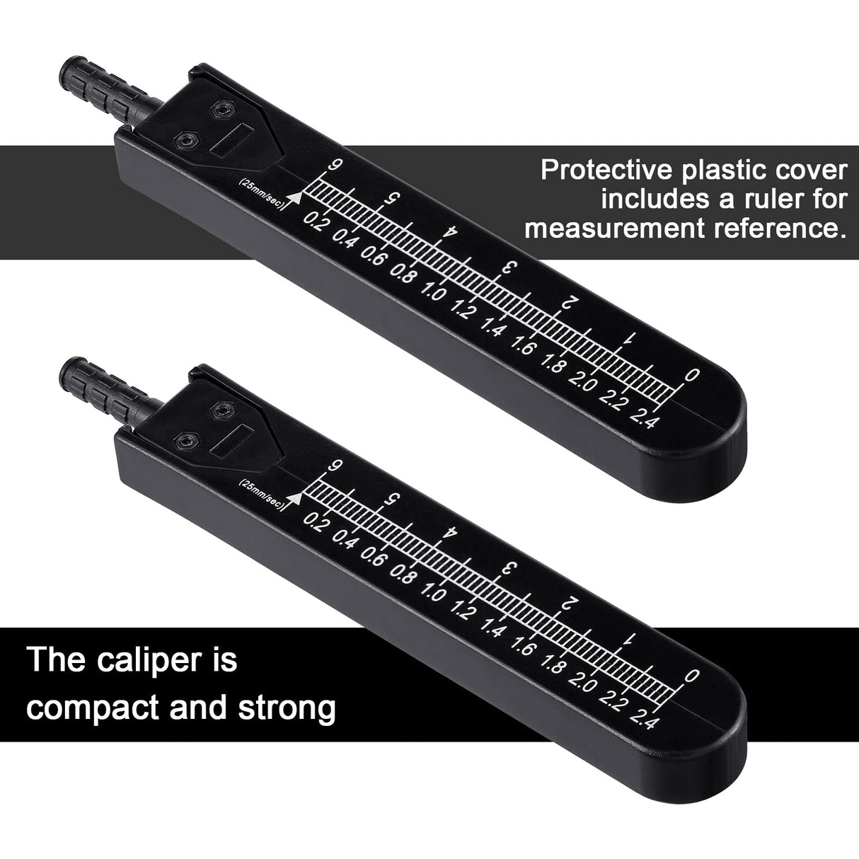 EKG Caliper ECG Calipers Measuring Tool with Ruler Electrocardiogram Drafting Divider for Nursing (Black, 8 Pieces) Frienda