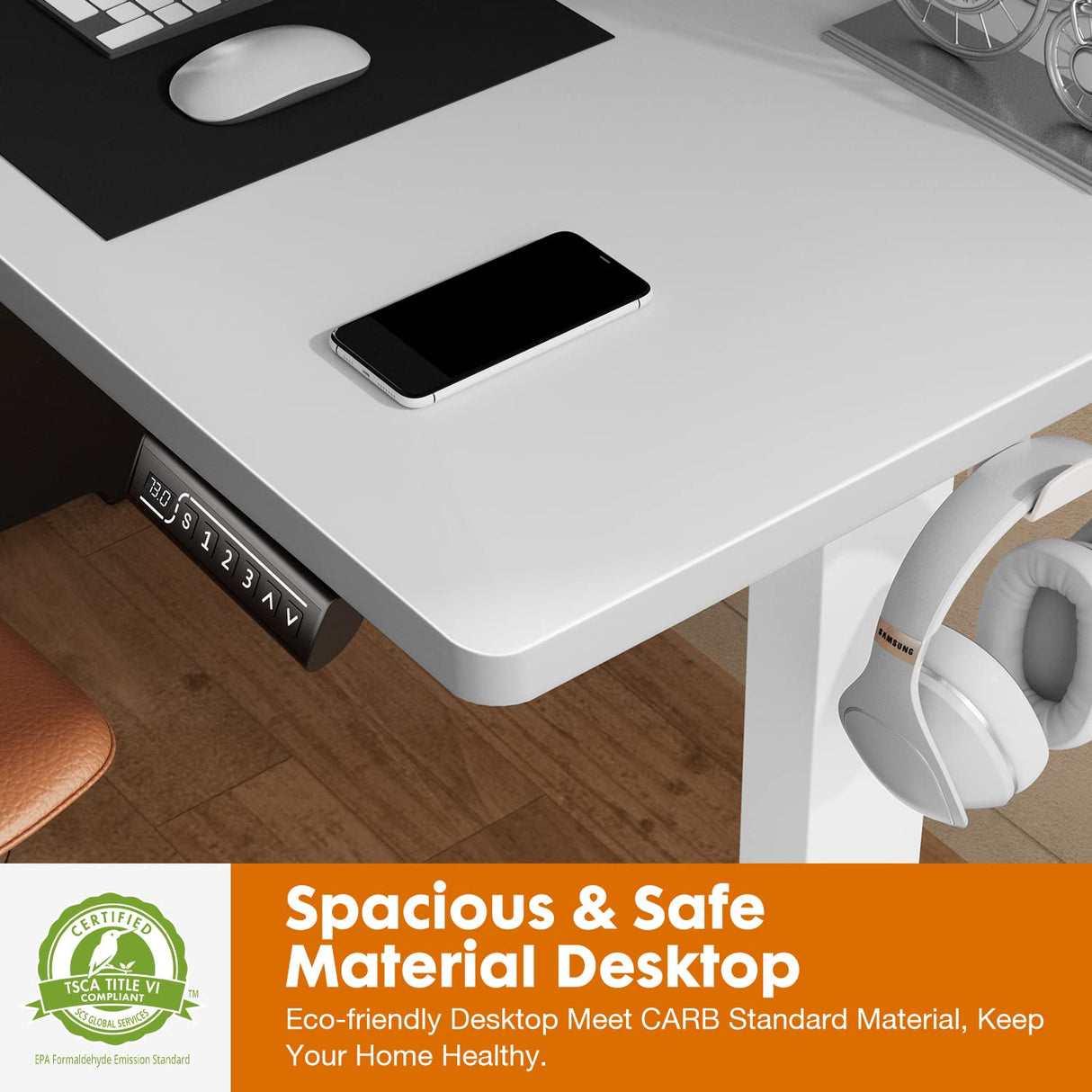 Sweetcrispy Standing Desk Adjustable Height, 48inch Electric Sit Stand up Desk for Home Office, Modern Rising Work Table for Computer Laptop, Lift Sweetcrispy