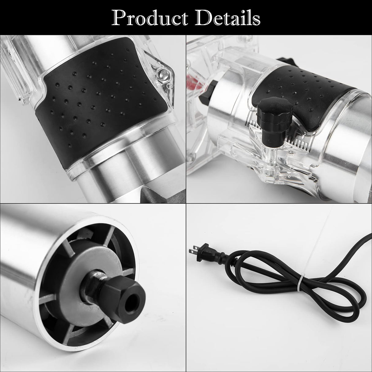 Compact Wood Router Tool 110V Electric Hand Woodworking Trimmer Palm Router kit with Gloves 15 PCS Router Bits (800W) WWahuayuan