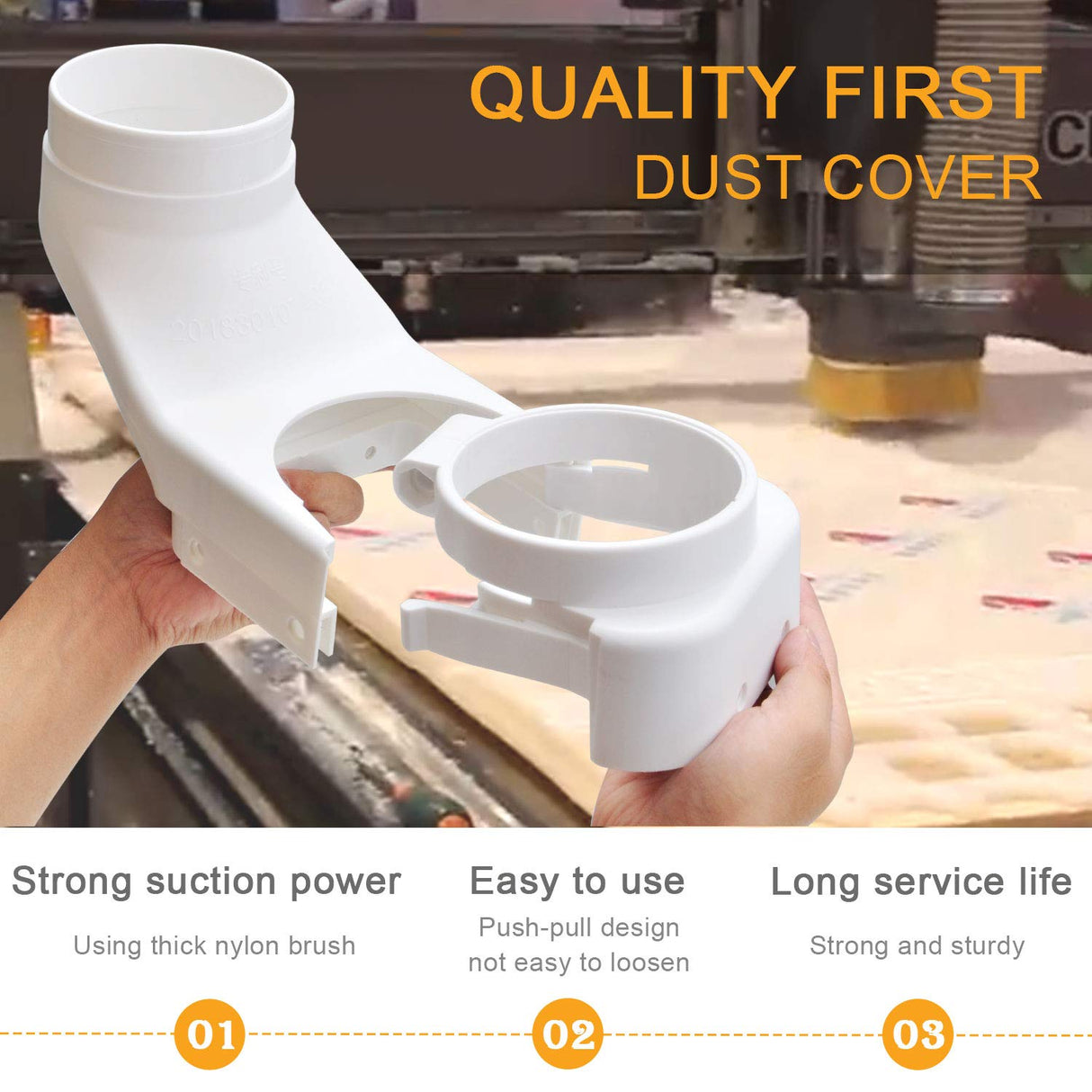 Daedalus NL330 CNC Dust Shoe, 80mm, White Daedalus