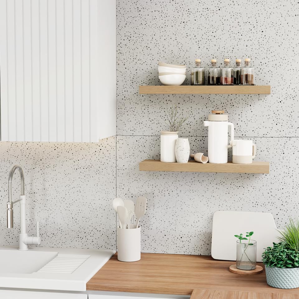 Rustic Floating Wall Shelves Set of 2 by Imperative Décor - Versatile Wooden Display for Home and Office Imperative Décor