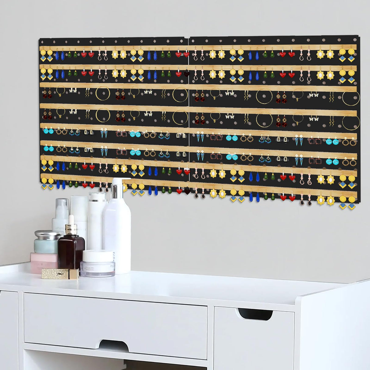 Peg Board, 4 Pack Metal Pegboard Panels Black Pegboards Wall Organizer with Bent Frame Large Heavy Duty Peg Board for Walls Home, Garage Tool Hogurity