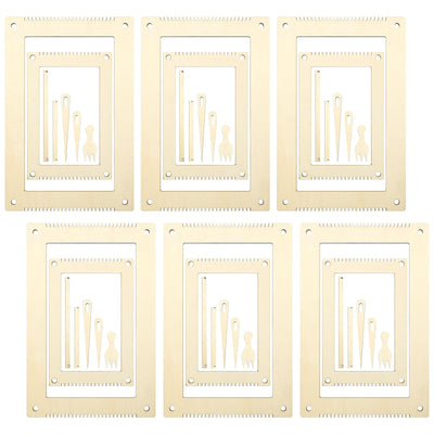 Thyle 6 Sets Rectangle Weaving Loom Kit 5.3 x 7.8'', 7.9 x 11.8'' Wood Weaving Loom with Needles and Tools DIY Looms for Weaving Kids Adult Beginners