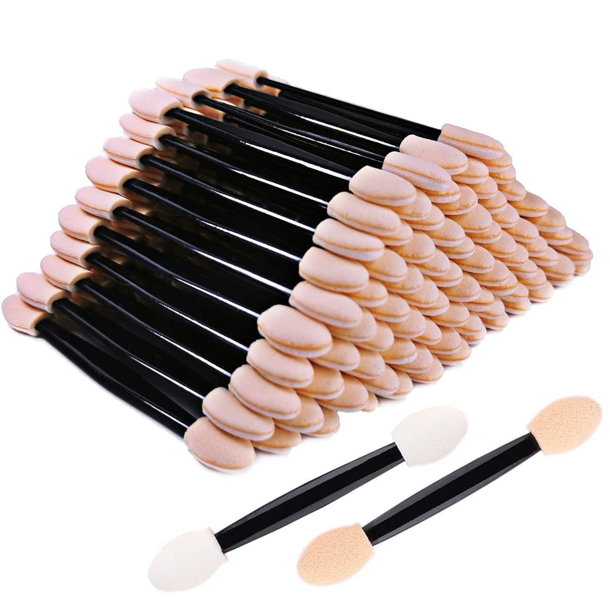 ZYIGYI 200 PCS 3 Inch Disposable Eyeshadow Brushes, Sponge Makeup Applicators Dual Sides ZYIGYI