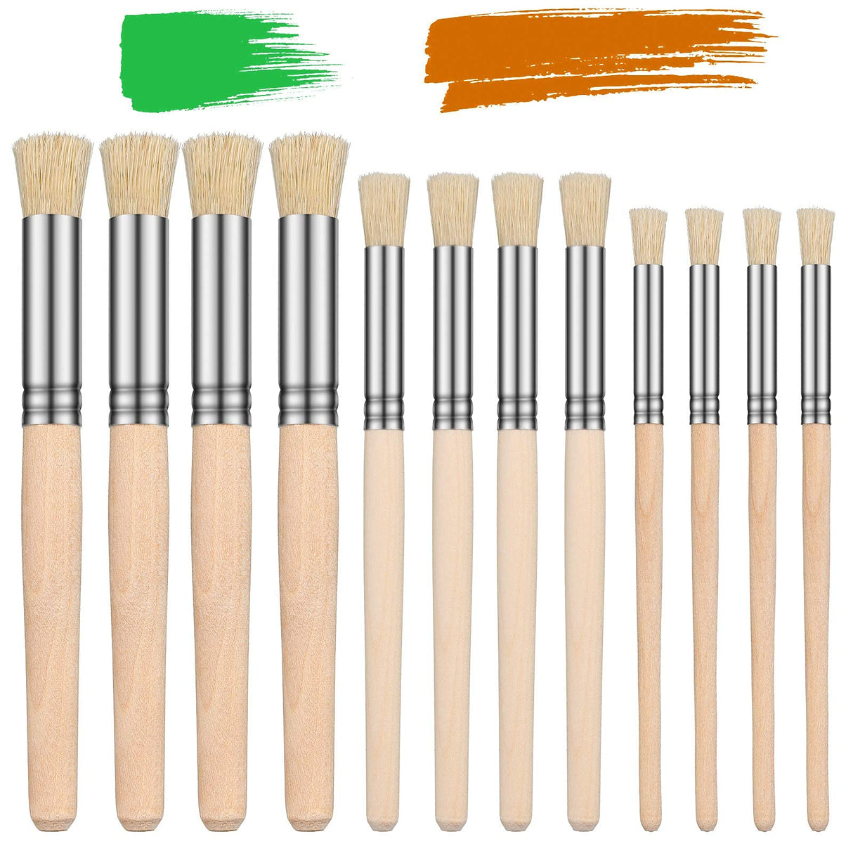 Wooden Stencil Brushes Natural Stencil Bristle Brushes Dome Art Painting Brushes Wood Paint Template Brush for Acrylic Oil Watercolor Art Painting Patelai