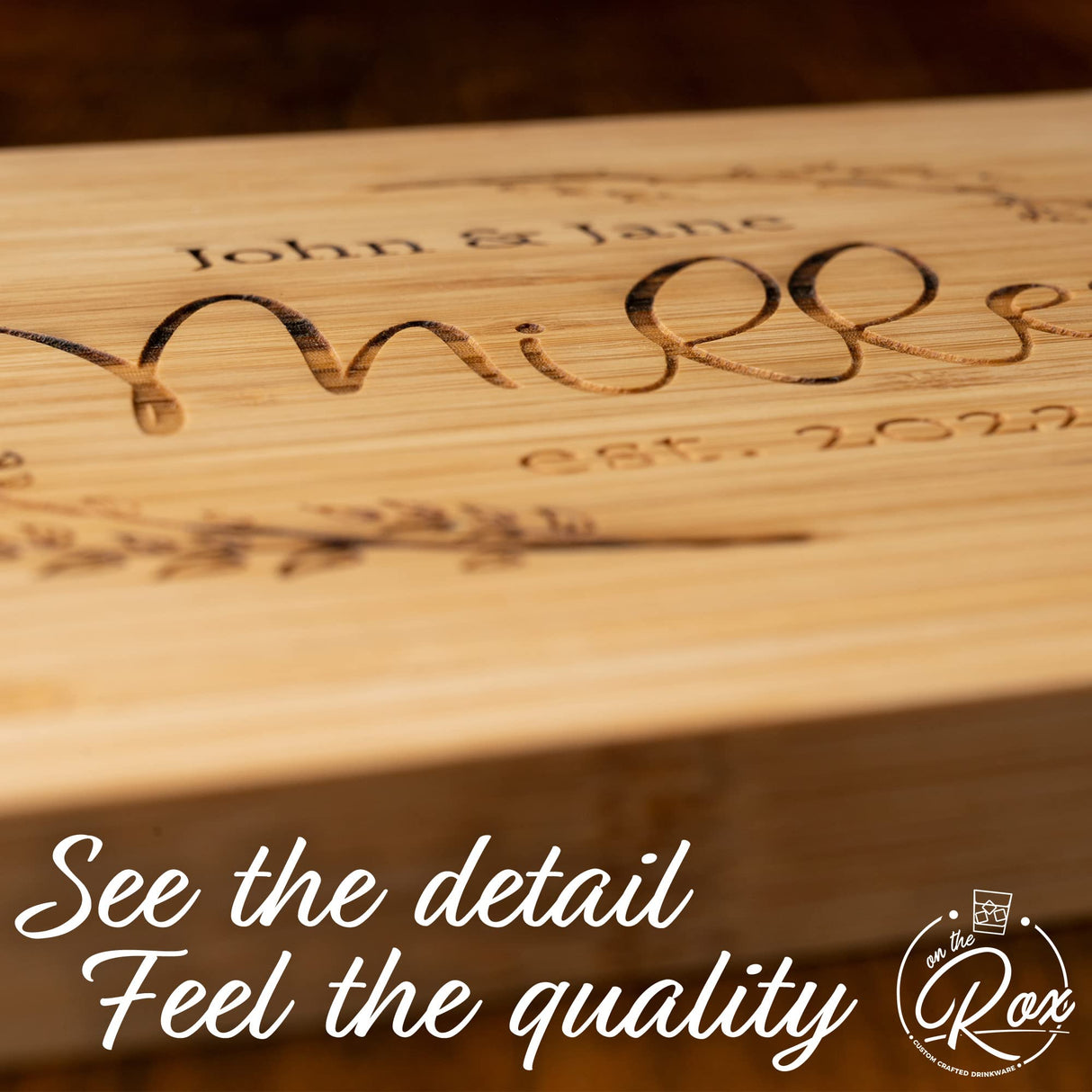 Personalized Wedding Gifts for Couples - Personalized Cutting Board - Custom Bamboo Cutting Board - Engraved Cutting Board - Customizable On The Rox