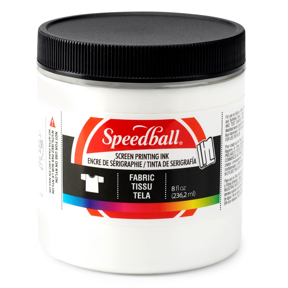 Speedball Fabric Screen Printing Ink, 8-Ounce, White for T-Shirt and Silkscreen Printmaking Speedball