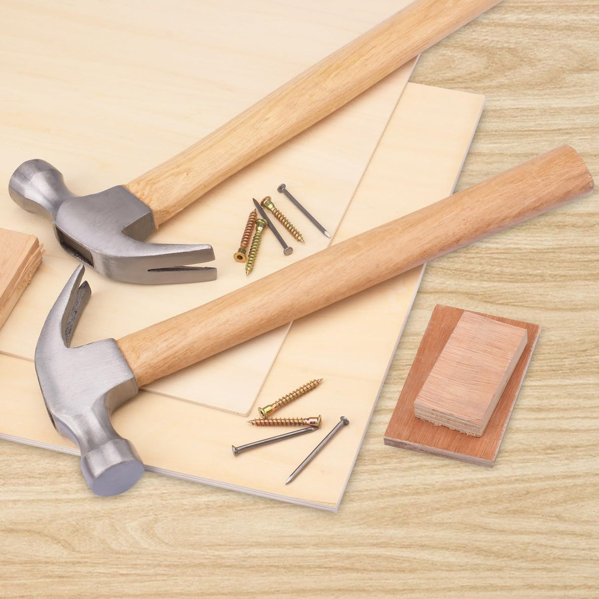 5 Packs 16 OZ Claw Hammer with Wood Handle, Perfect Gift for Your Husband, Dad, or Friends! Ideal for Woodworking, Repairing, and Nailing. by GENHAKON