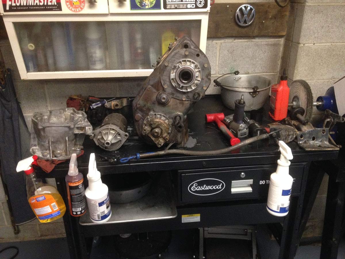 Eastwood Work Bench Tear Down Table | 1000 lbs Capacity Heavy Duty Automotive Work Table | Workbench for Garage with Four 4" Swivel Casters | 2 Eastwood