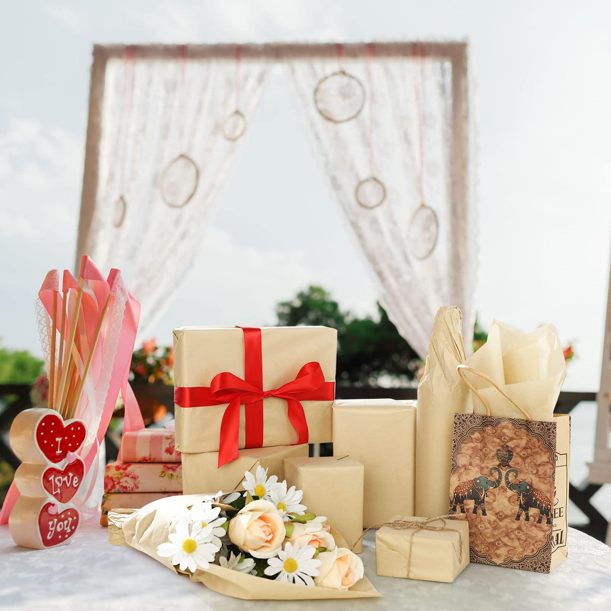 300 Sheets Kraft Tissue Paper 14 x 20 Inches Wrapping Paper Bulk Tissue Paper Decorative for School Baby Shower Graduation Weddings Birthday DIY Bags Fuutreo