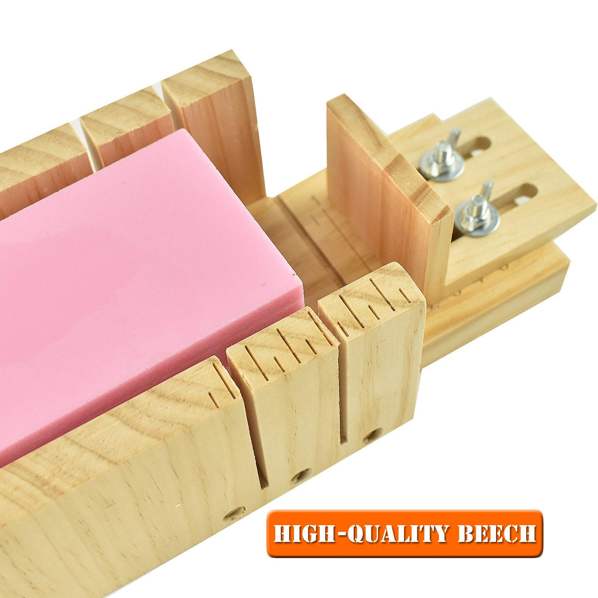 Artcome Loaf Soap Making Cutting Mold Kit Multi-Function Adjustable Wood Soap Mold Set - Rectangular Silicone Mold Set with Stainless Steel Wavy & Artcome