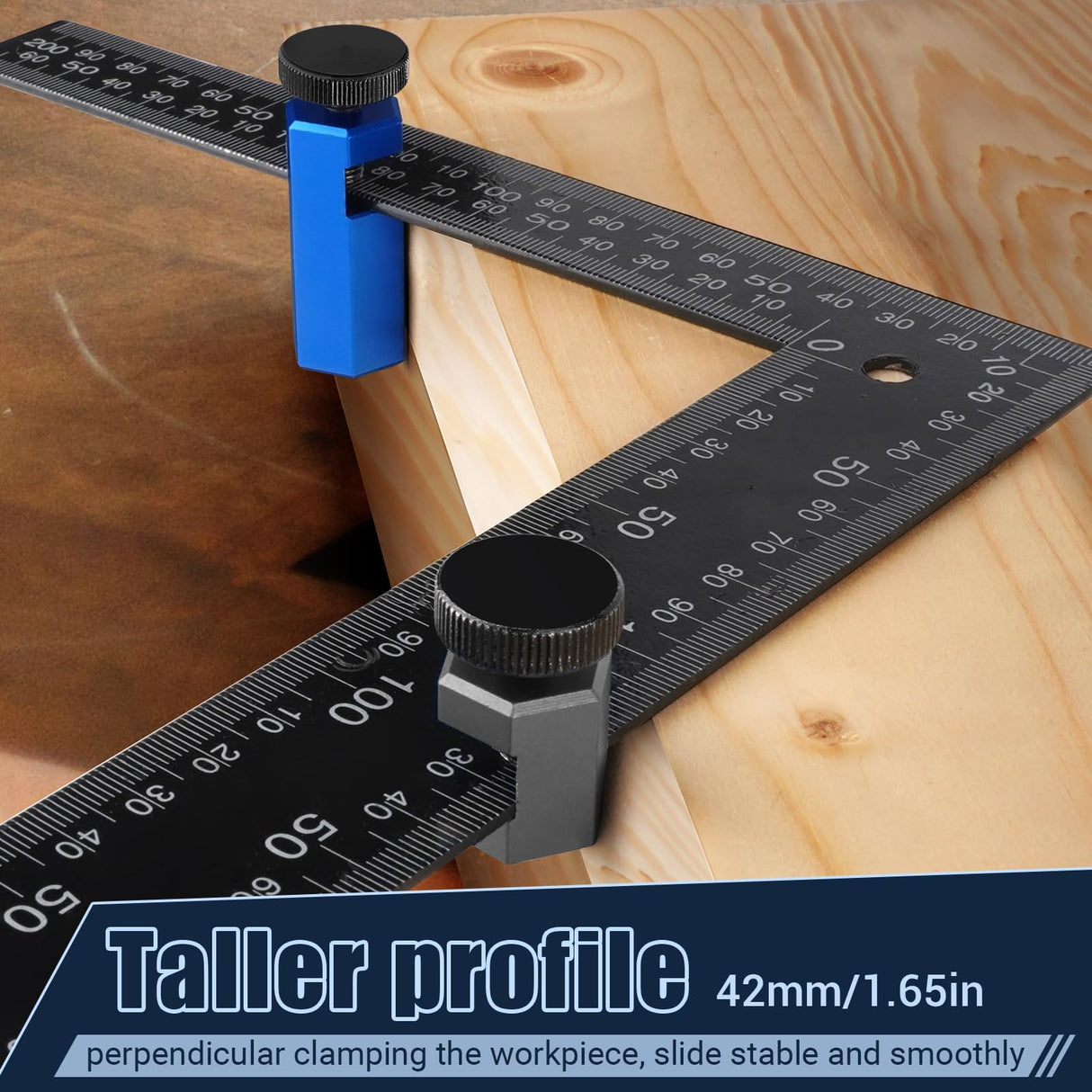 Cocowin Tall Stair Gauges for Framing Square with Holder and Carabiner Stair guages Knobs Tool for Circular Saw Metal Stair Stringer Layout Tool for Cocowin