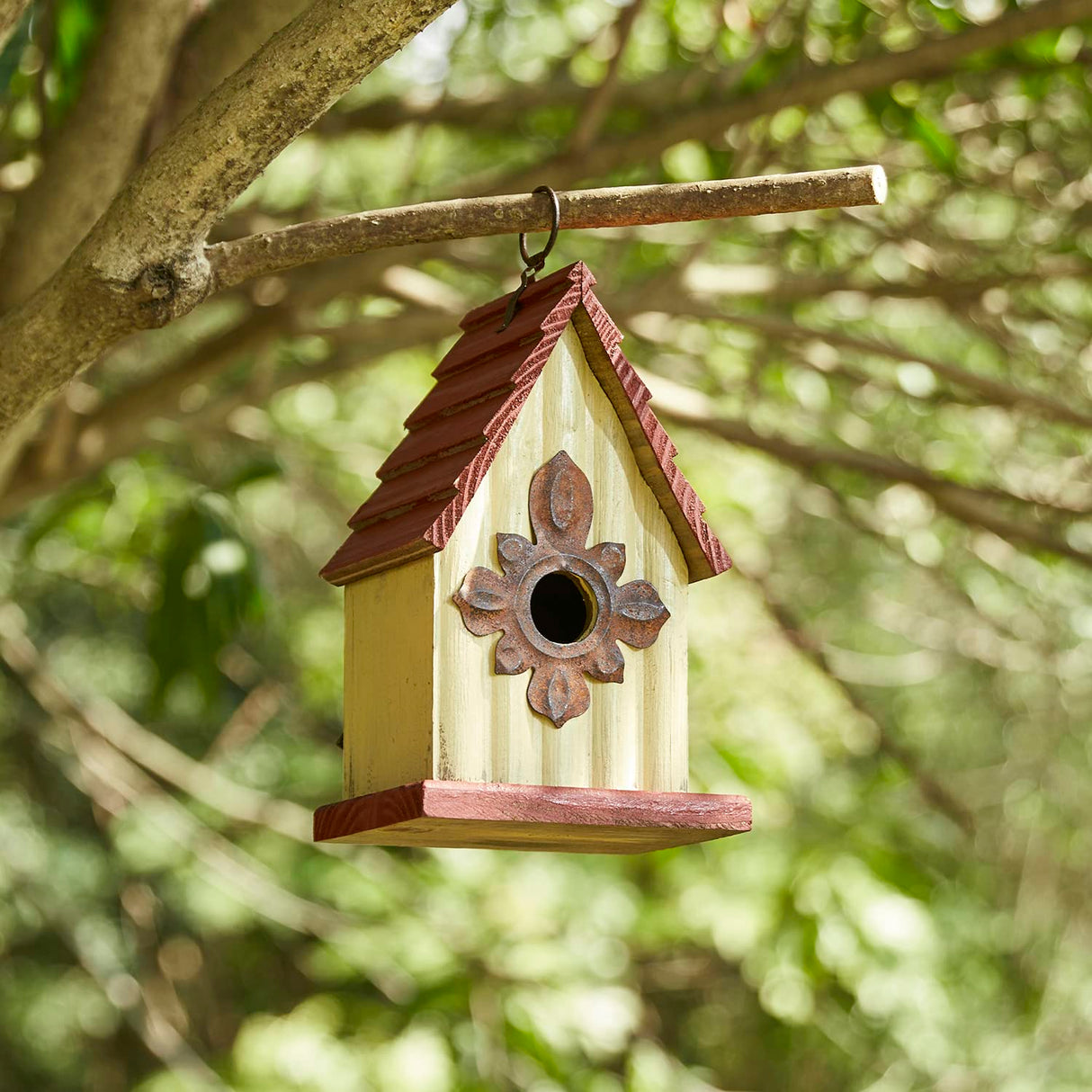 Glitzhome Wooden Bird House Indoor Outdoor Decor Hanging Garden Birdhouse 9" H glitzhome