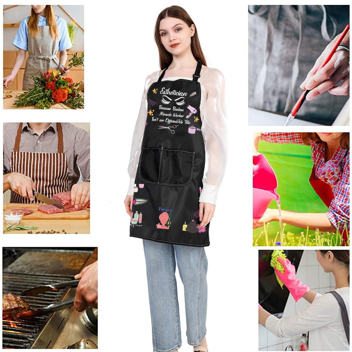 JXGZSO Esthetician Apron Estheticians Appreciation Gifts Cosmetologist Apron Gifts Makeup Artist Gifts Beautician Gift (Esthetician Apron) JXGZSO