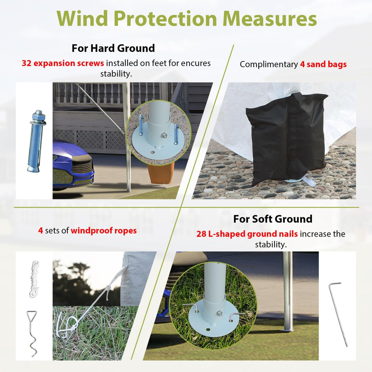 DetalleGo 20’ x 40’ Outdoor Heavy-Duty Party Tent, Upgraded Galvanized Gazebo Wedding Canopy Big Tents with 3 Storage Bags, Event Shelter Tent for DetalleGo