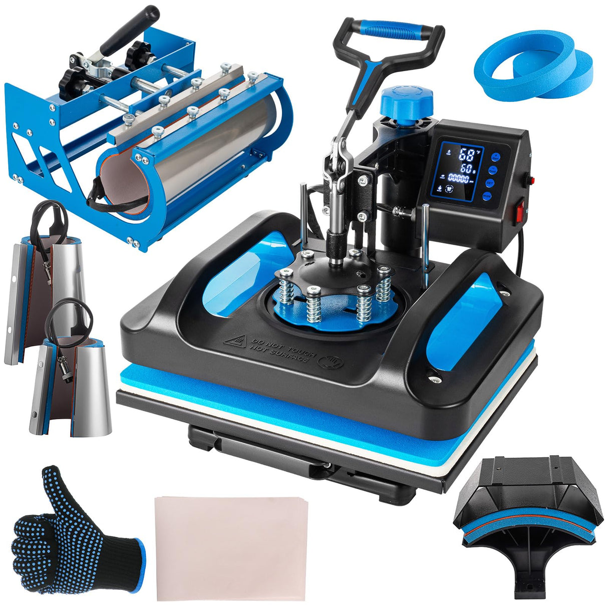 Topdeep Pro Heat Press 15x12 Inch, 8 in 1 Heat Press Machine with 30 OZ Tumbler Press, Swing Away T Shirt Pressing Machine, Combo Tumbler Heat Press Topdeep