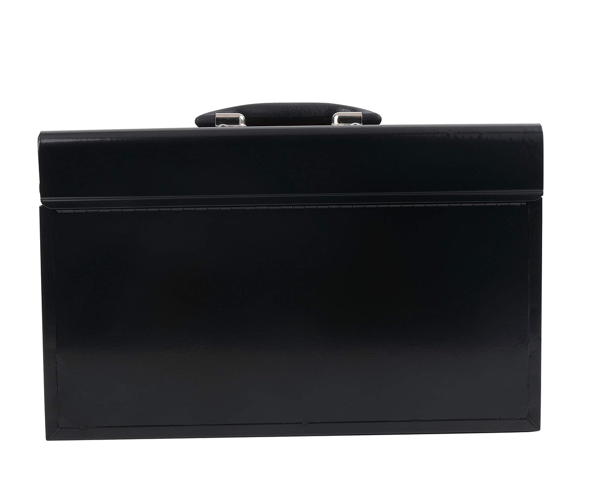 Apollo Tools 14 Inch Steel Tool Box with Deep Top Compartment and 2 Drawers in Heavy-Duty Steel With Ball Bearing Opening and Powder Coated Finish - Apollo Tools