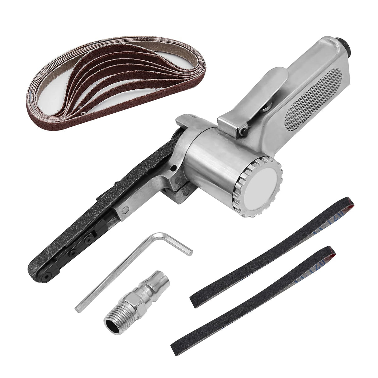 Mini Handheld Angle Grinder Industrial Pneumatic Tool Mini Air Belt Sander suitable for Spot Welding Parts Grinding, Burr Removal, Chamfering and Hoypeyfiy