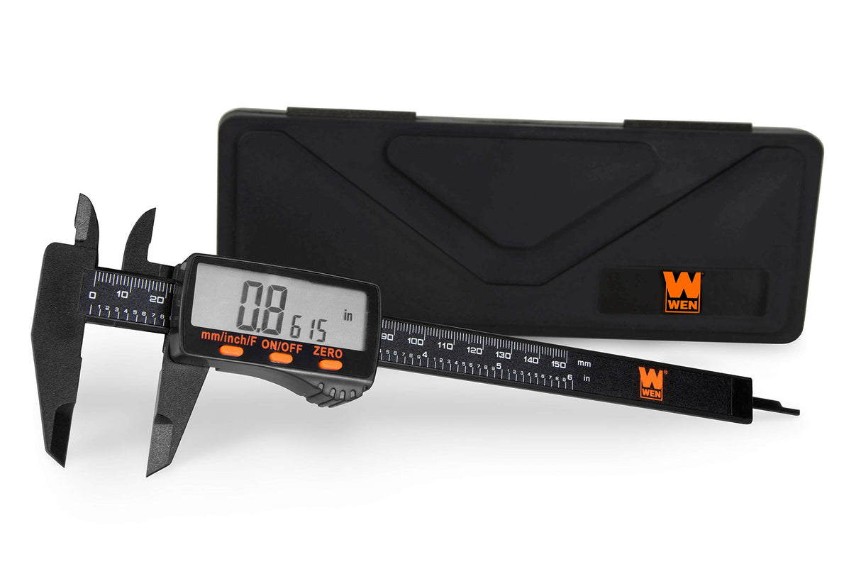 WEN 10761 Electronic 6.1-Inch Digital Caliper with LCD Readout and Storage Case WEN
