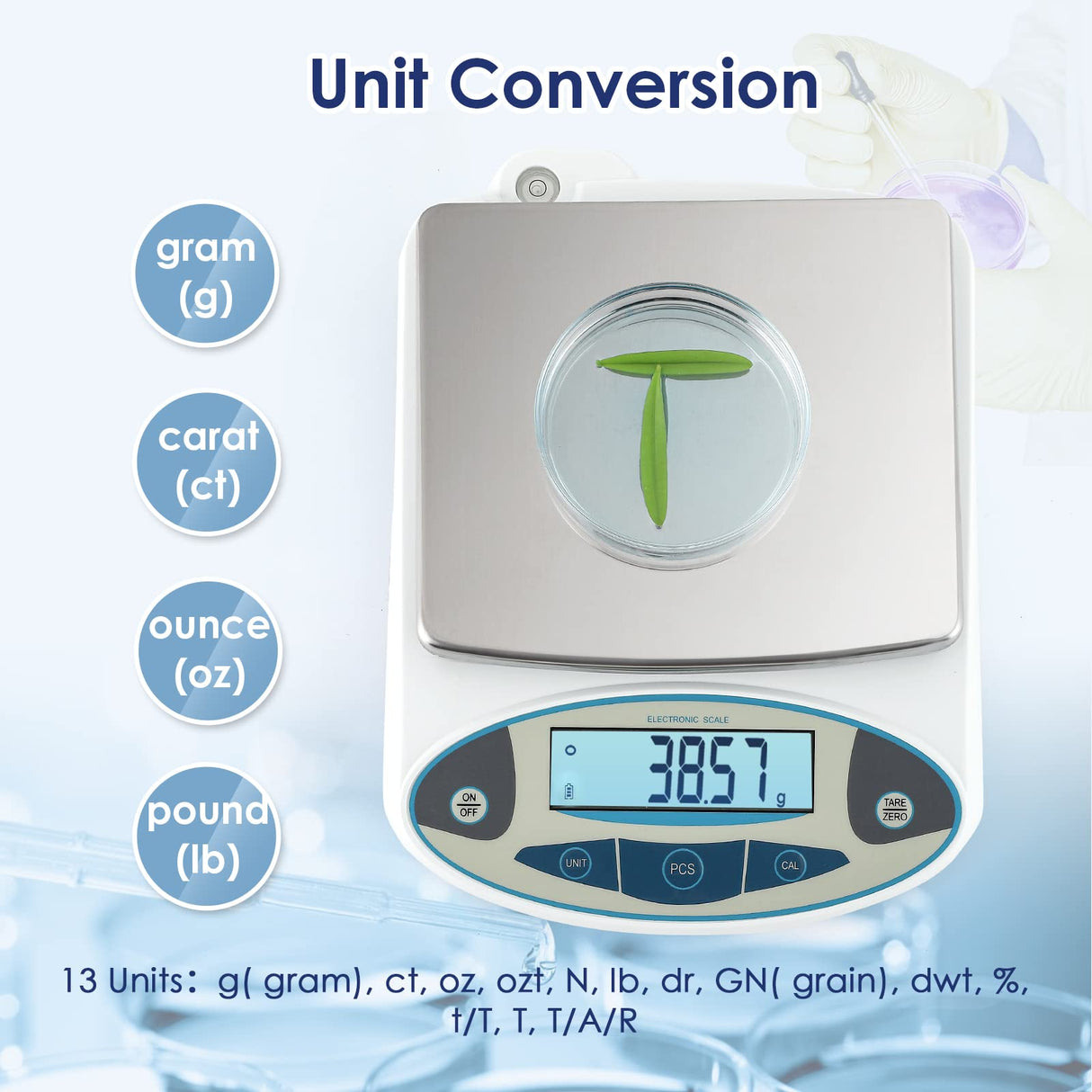 CGOLDENWALL Precision Lab Scale Digital Analytical Balance Laboratory Balance Jewelry Scale Scientific Scale 0.01g Accuracy 110V (5000g, 0.01g) CGOLDENWALL