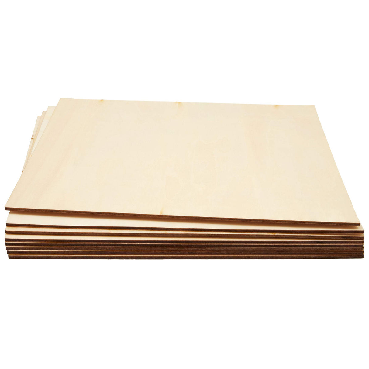Thin Basswood Sheets, Wood Squares for Crafts 10x10, 3mm Plywood for Laser Cutting, Wood Burning (8 Pack) Bright Creations