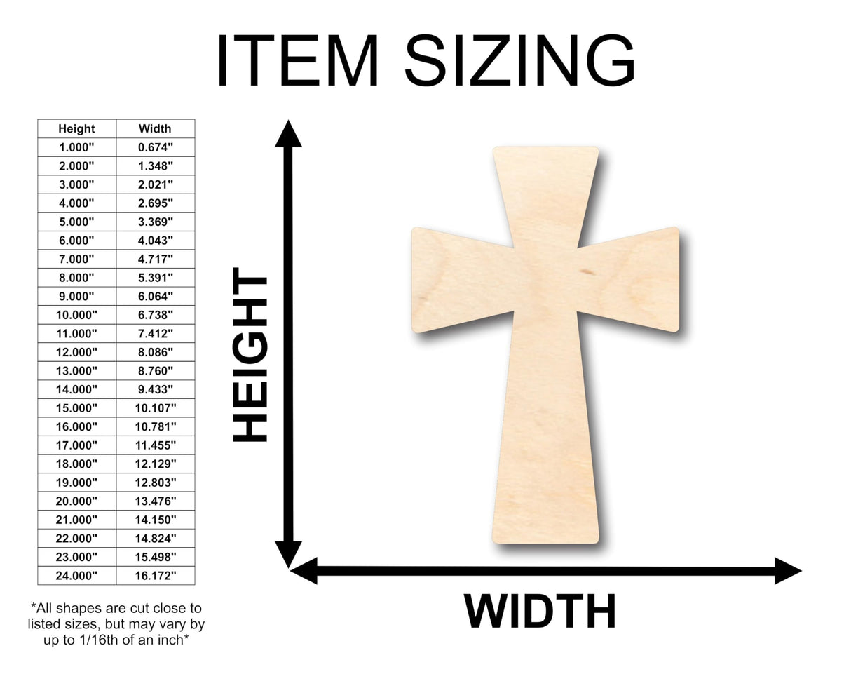 Unfinished Wood Germanic Cross Shape - Craft - up to 36" DIY 12" / 1/4" 24 Hour Crafts