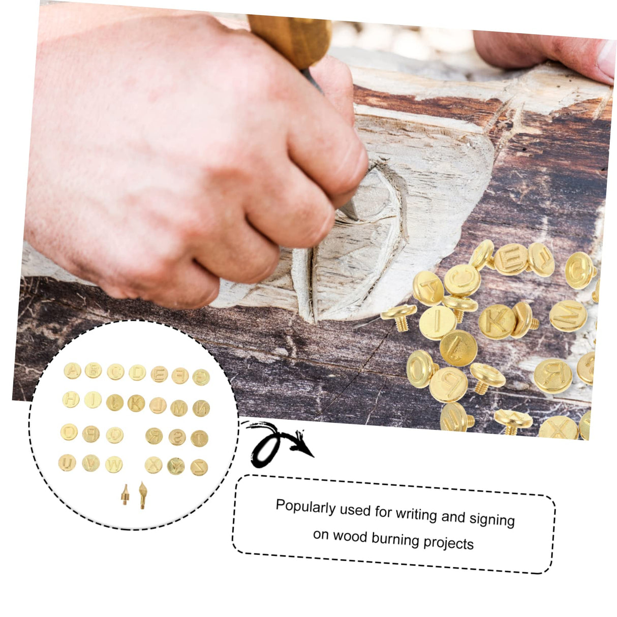 SEWOART 1 Set Letter Soldering Iron DIY Tools Leather Branding Hotstamp Wood Burning Letter Wood Burner Tips Wood Burning Tips Embossing Stamp DIY SEWOART