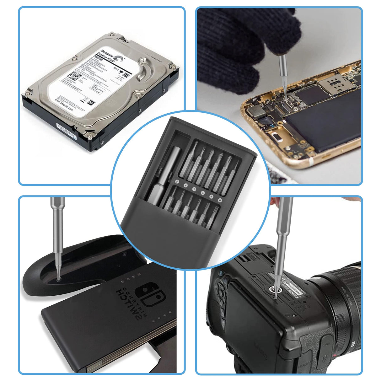 XOOL Precision Screwdriver Set Magnetic, 25 in 1 with 24 Piece Small Screwdriver Set, Mini Pocket Screwdriver kit Magnetic for Computer/Xbox/ PS3/ XOOL