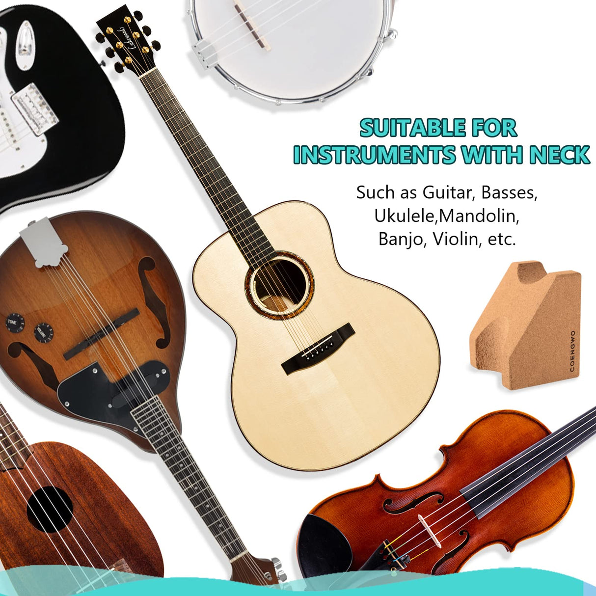 Guitar Neck Rest, Guitar Neck Cradle Support Pillow String Instrument Luthier Tool for Guitar Workstation, Ukuleles, Violins, Banjos, Mandolins COENGWO