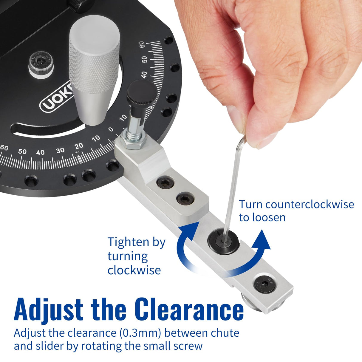 UOKRR Miter Gauge for Table Saw w/ 20 Inch-36 Inch Telescoping Aluminum Miter Fence & Bar/Precision Repetitive Cut Flip Stop / 60° Angled Ends for UOKRR