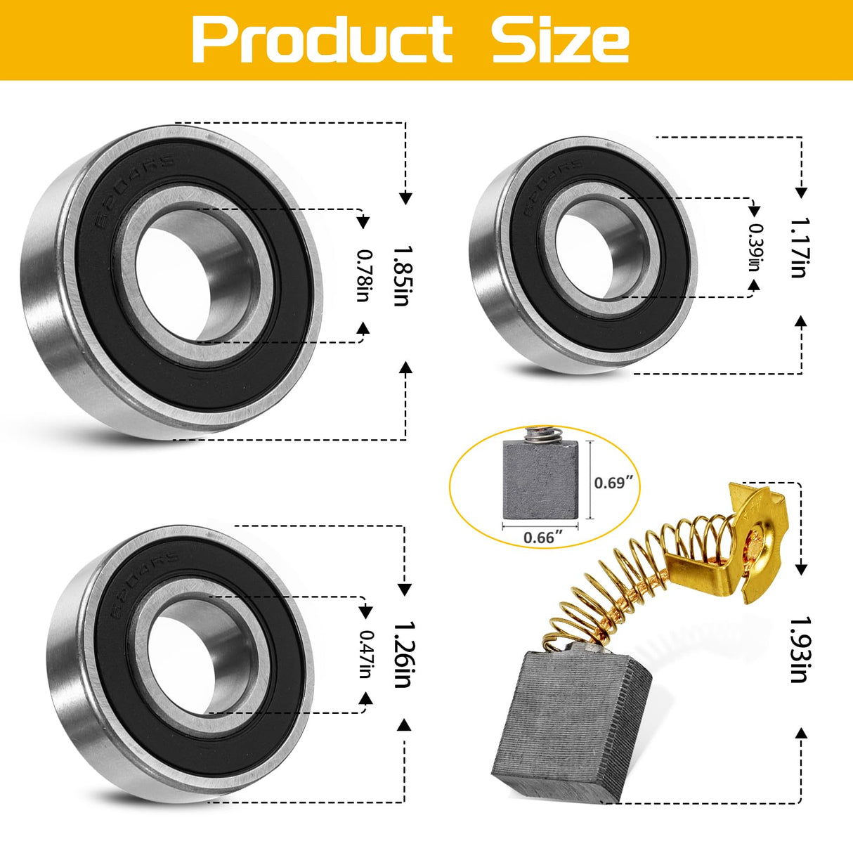 Replacement for Sears Craftsman RM870 RM871 RM872 Motor Rebuild Kit Motor Armature Bearing Set for 137.XXXXXX Series Motorized Table Saws CHAR YONG