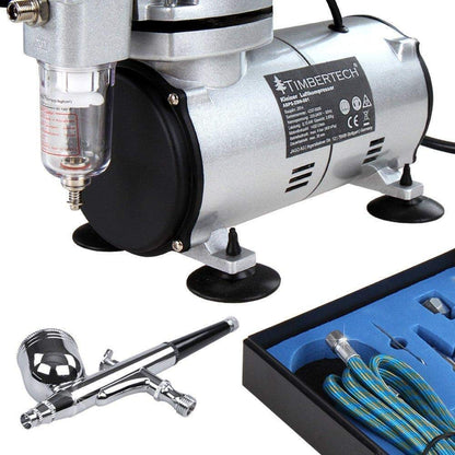 TIMBERTECH Airbrush Kit with Compressor, Multi-purpose Airbrush Compressor Set, Dual Action Gravity Feed Airbrush Kit with Airbrush Gun Hose for