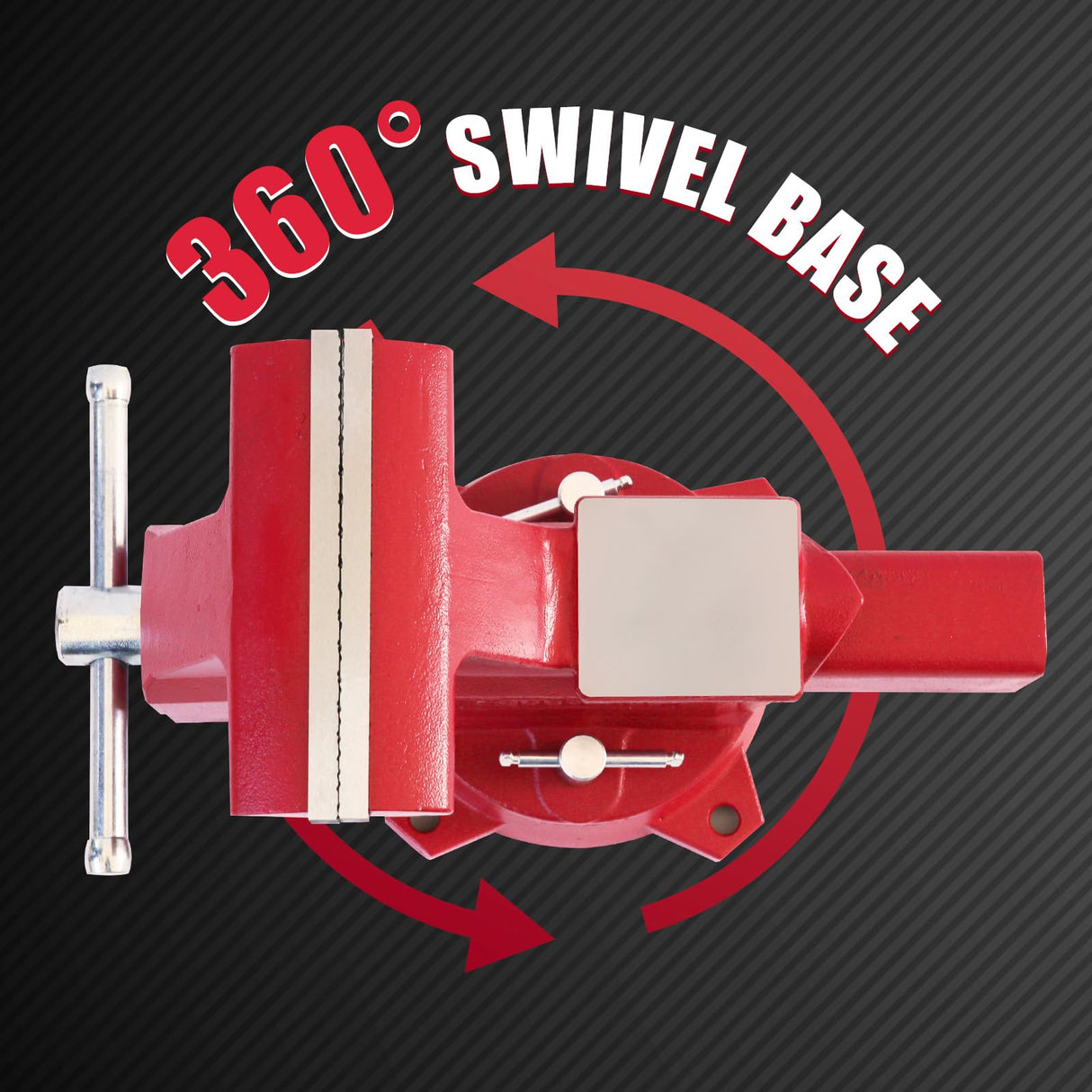 COGNATIVE 6.5" Heavy-Duty Ductile Iron Bench Vise 360° Swivel Bench Vise with Anvil, Red COGNATIVE