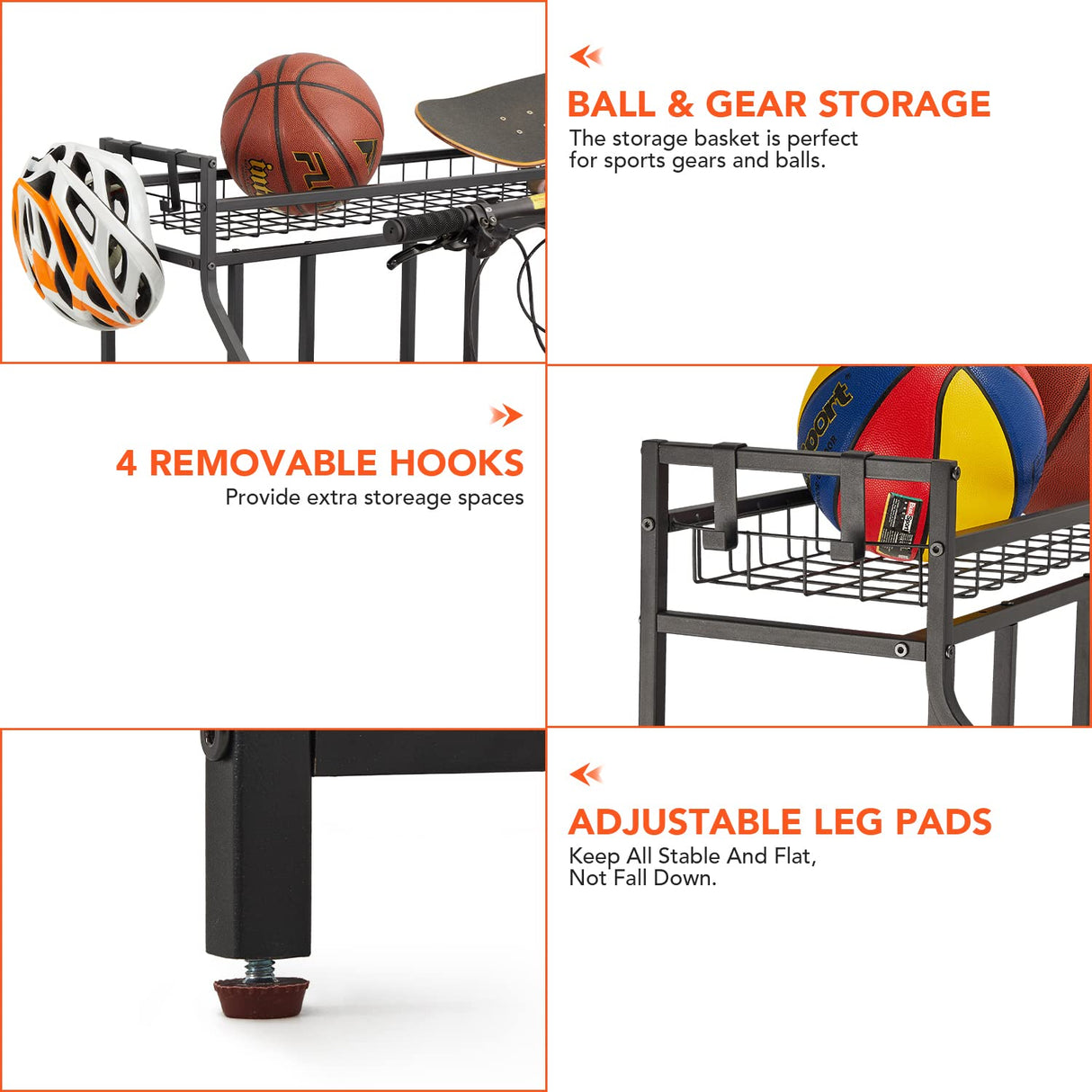 HEALTH LINE PRODUCT 4 Bike Stand Rack, Indoor Bike Storage, Bicycle Rack for Garage - Metal Stability Floor Bicycle Station for Parking HEALTH LINE PRODUCT