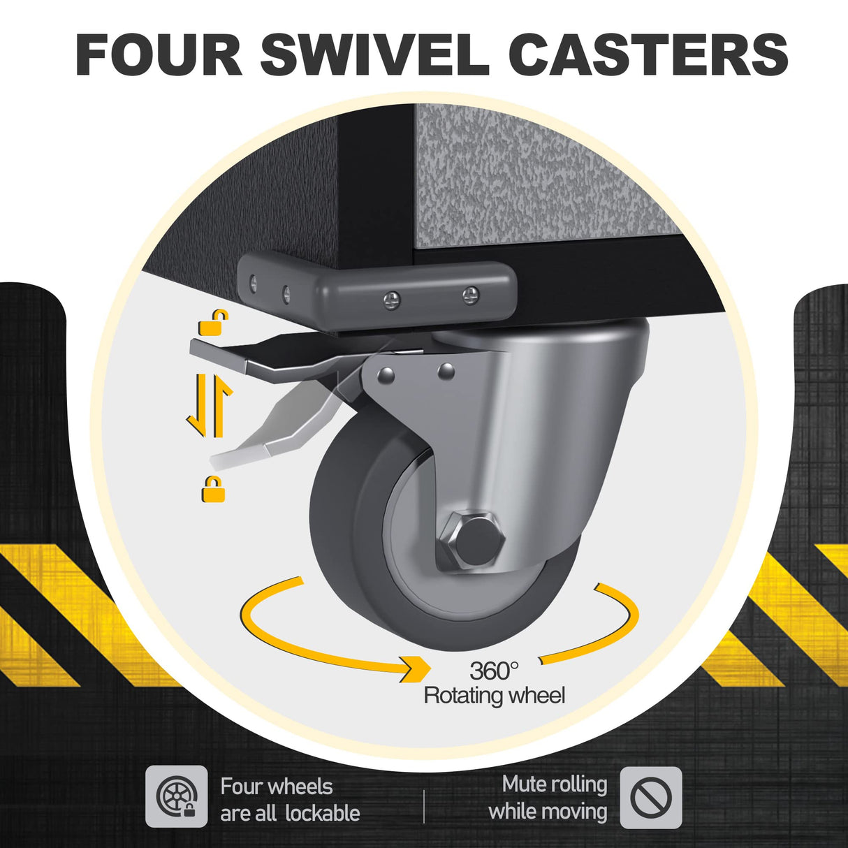 SUXXAN 71" Tall Metal Storage Cabinets with Doors and 4 Adjustable Shelves, Lockable Rolling Cabinet Silver&Black,Home Office Metal Utility Cabinet SUXXAN