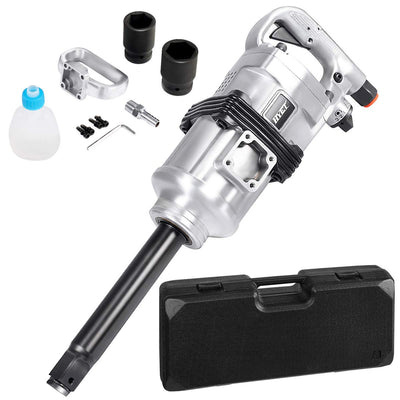 Goplus 1” Impact Wrench, Air Impact Gun with 1-1/2" & 1-5/8" Sockets, 6 Inch Extended Anvil, 1/2" NPT Air Inlet, Carrying Case, Pneumatic Impact Gun