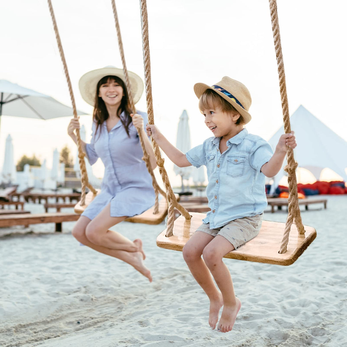 Premkid Hanging Wooden Swing, Swing Seat 24"x 8"x 1.2", Tree Swing for Adults Kids with 500lbs Load, Adjustable Hemp Rope Plus Tree Straps 100 inch, Premkid