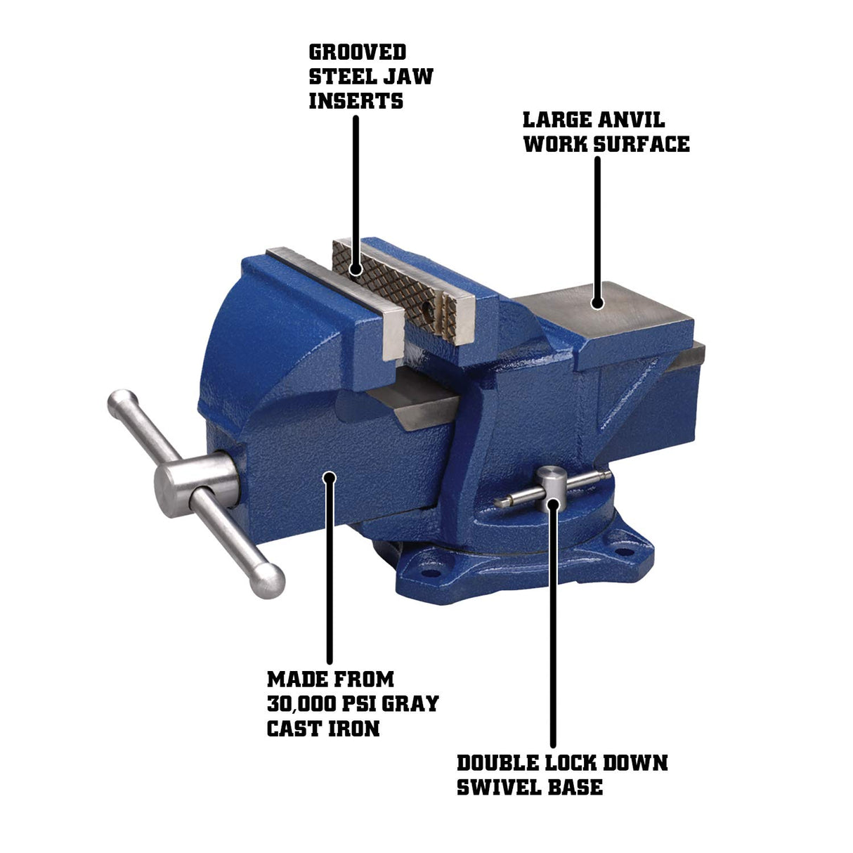 Wilton 4" General Purpose Bench Vise, 3" Max Jaw Opening, 2-1/4" Throat (11104) Wilton