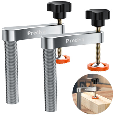 Preciva Bench Dog Clamp 2 Pack, 3/4" (19mm) Dog Hole Clamps for Woodworking, Adjustable Aluminum Alloy Quick Acting Dog Clamp for MFT Table