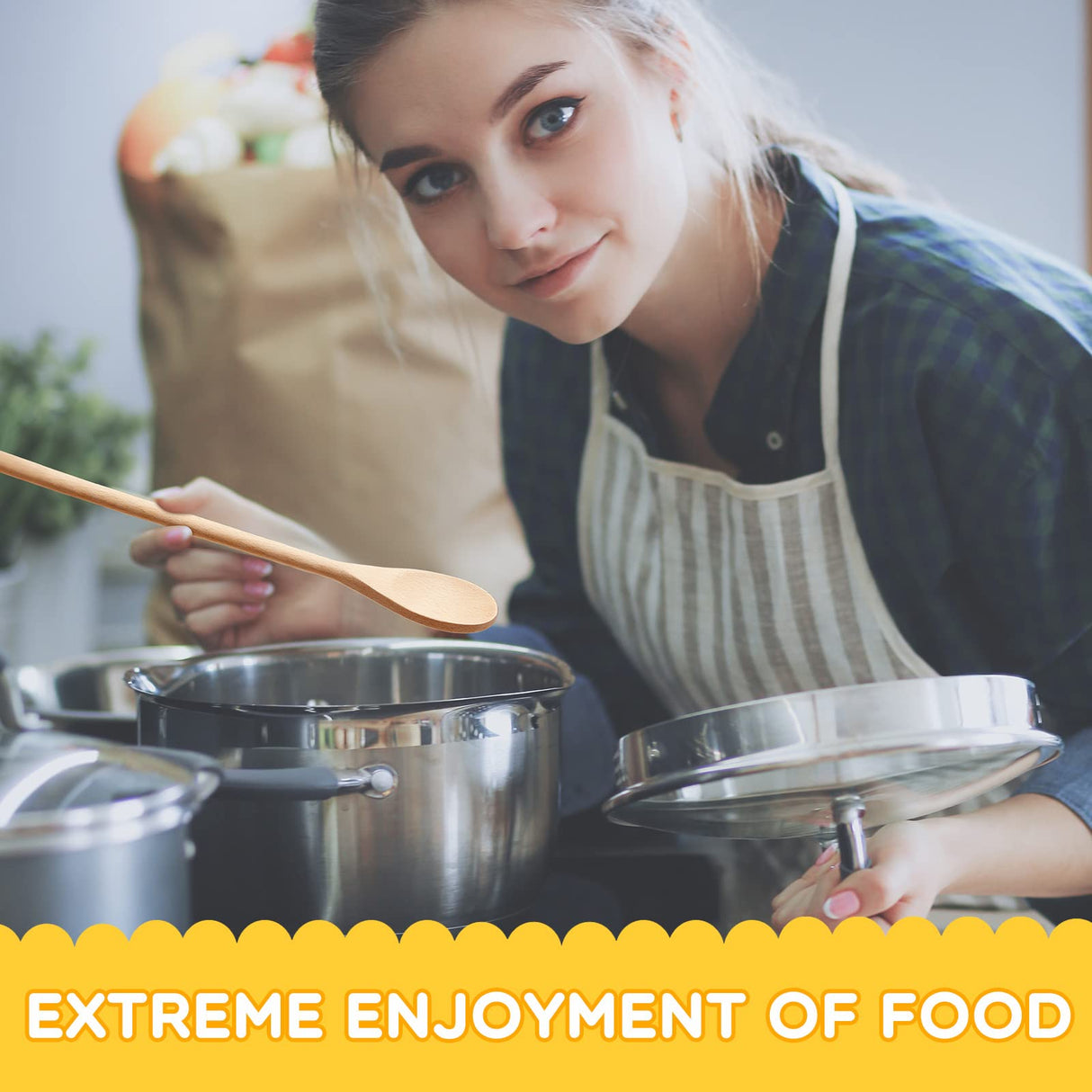 40 Pieces 12 Inch Wooden Kitchen Spoons Long Handle Wooden Cooking Mixing Oval Spoons Wooden Tasting Spoons Mixing Baking Serving Utensils Puppets Meanplan