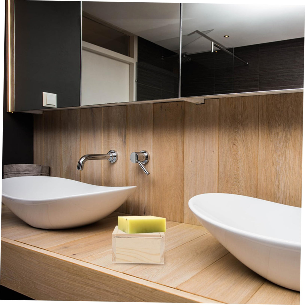 Abaodam 2pcs Boxes Small Wooden Box Unfinished Wood Organizer Sundries Storage Tray Plain Bamboo Soap Wooden Jewelry Case Wood Decor Jewelry Abaodam