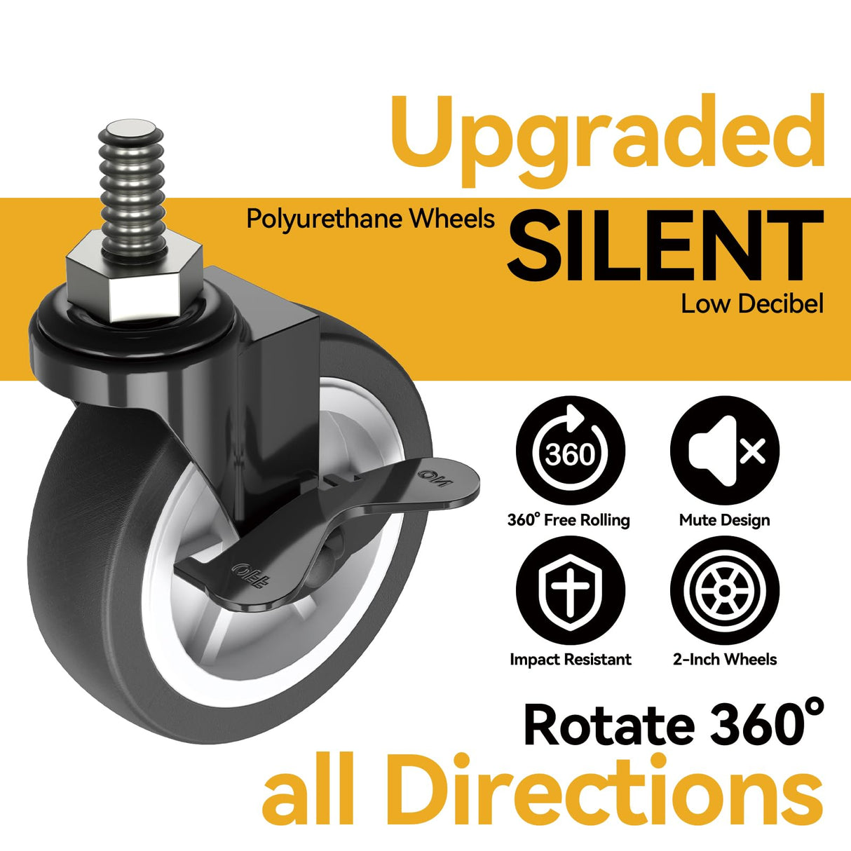 YASONIC 3 Tier Rolling Cart - Metal Utility Cart with 3 Hanging Cups & 4 Hooks, 66LBS Capacity, Mesh Rolling Storage Cart Organizer, Easy Assembly, YASONIC