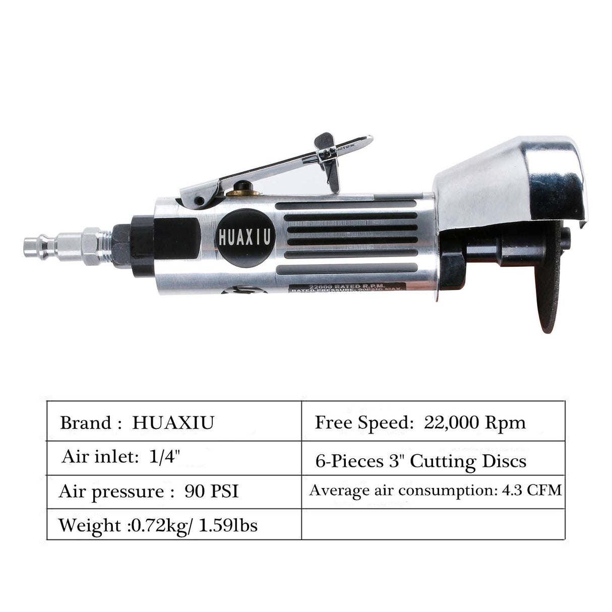 HUAXIU 3inch Air Cut Off Tool Include 6Pcs 3 inch Cut Off Wheel,Free Speed 20000RPM HUAXIU
