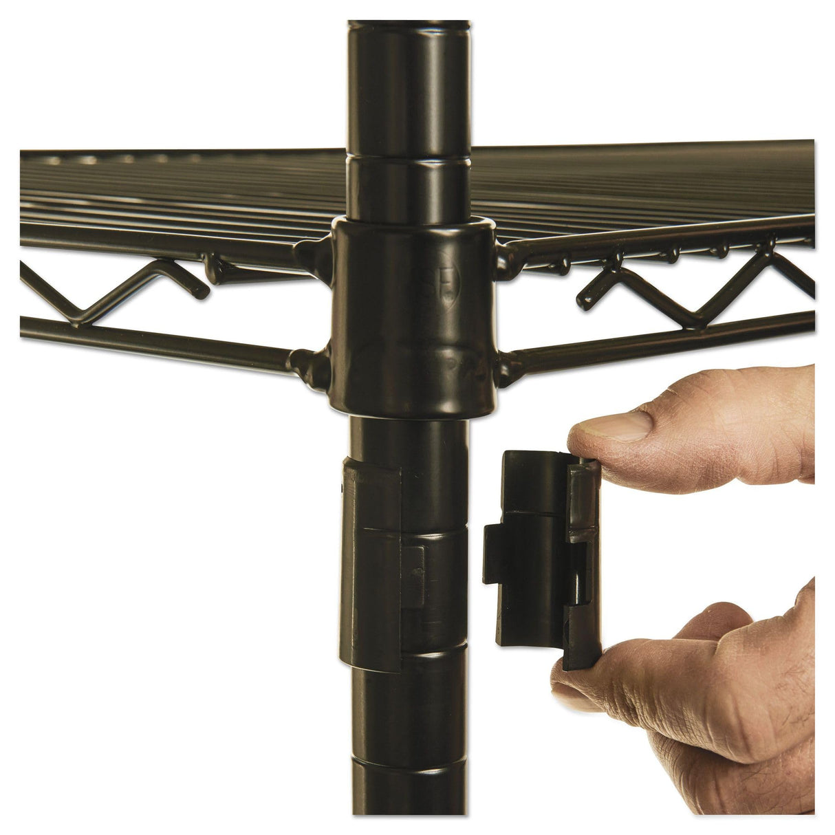 Alera ALE Industrial Heavy-Duty Wire Shelving Starter Kit, 4-Shelf, 48w x 24d x 72h, Black Alera