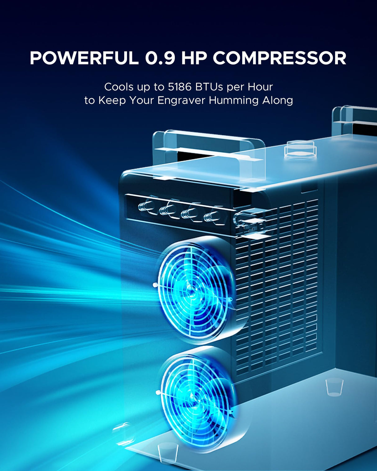 OMTech 6L Dual Industrial Water Chiller 0.9hp 3.2gpm 2 Inlets & Outlets Powerful Water Cooling System CW-5202 Water Cooler to Chill Two 60W 70W 80W OMTech