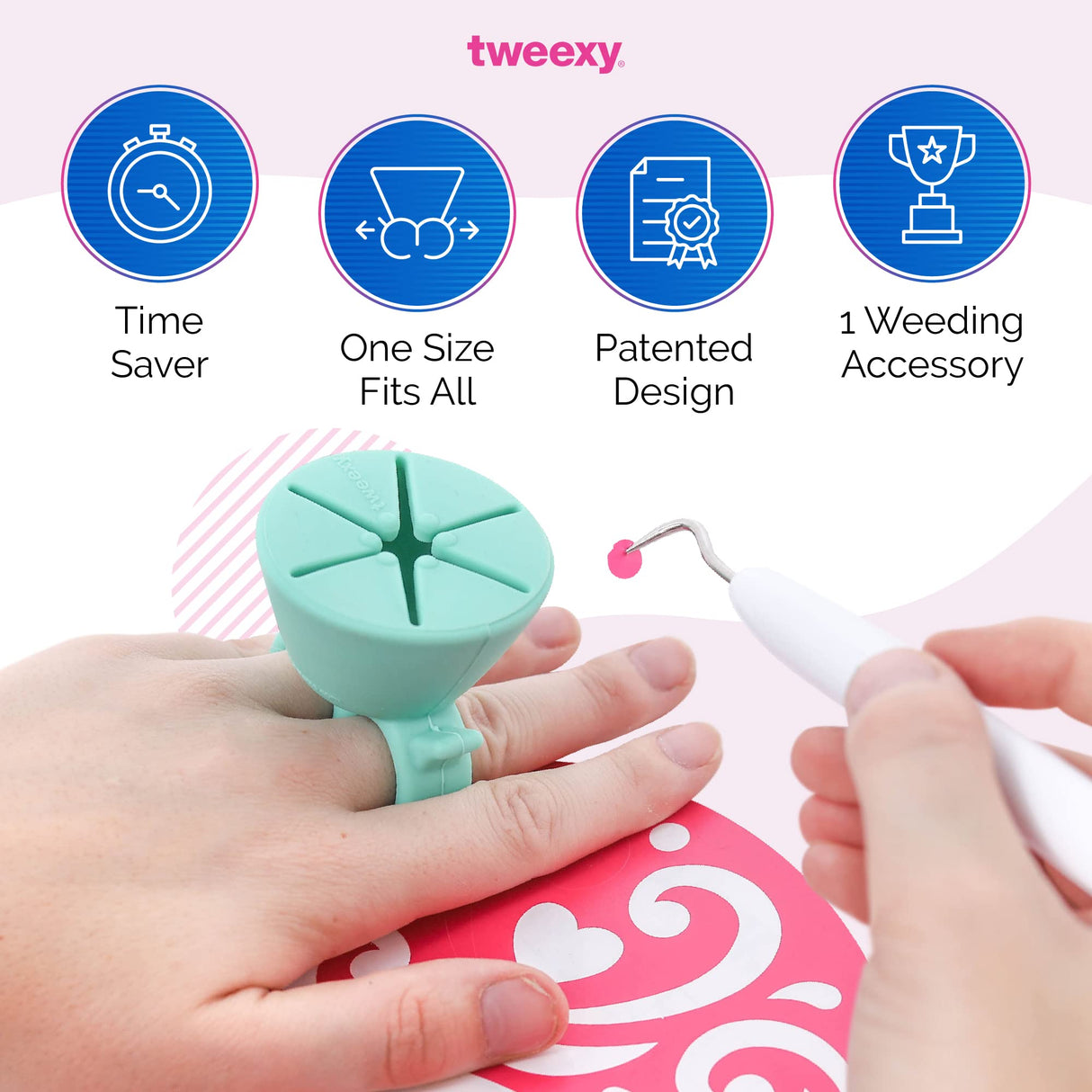 tweexy Craft Vinyl Weeding Scrap Collector Ring | Weeding Tools for Vinyl Heat Transfer, HTV Crafting & Adhesive Paper Sheets Holder | Portable Heat tweexy