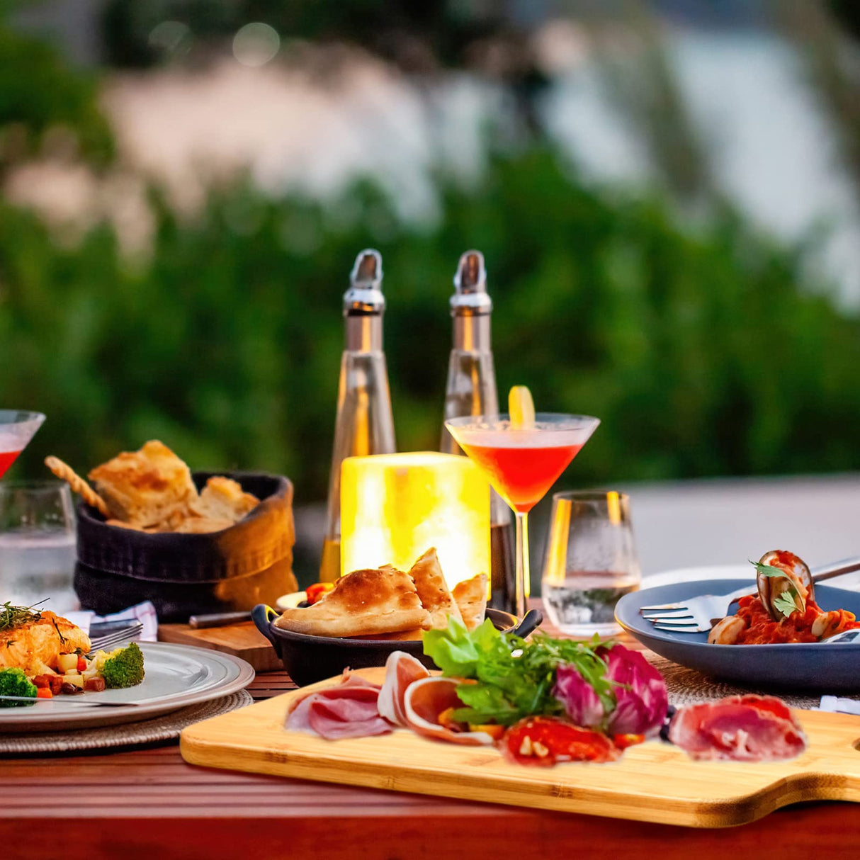 Nuenen 10 Pcs Wood Cutting Board with Handle 15.7 x 7.8 Inch Wooden Serving Board Kitchen Chopping Boards for Pizza, Bread, Cheese, Charcuterie, Nuenen