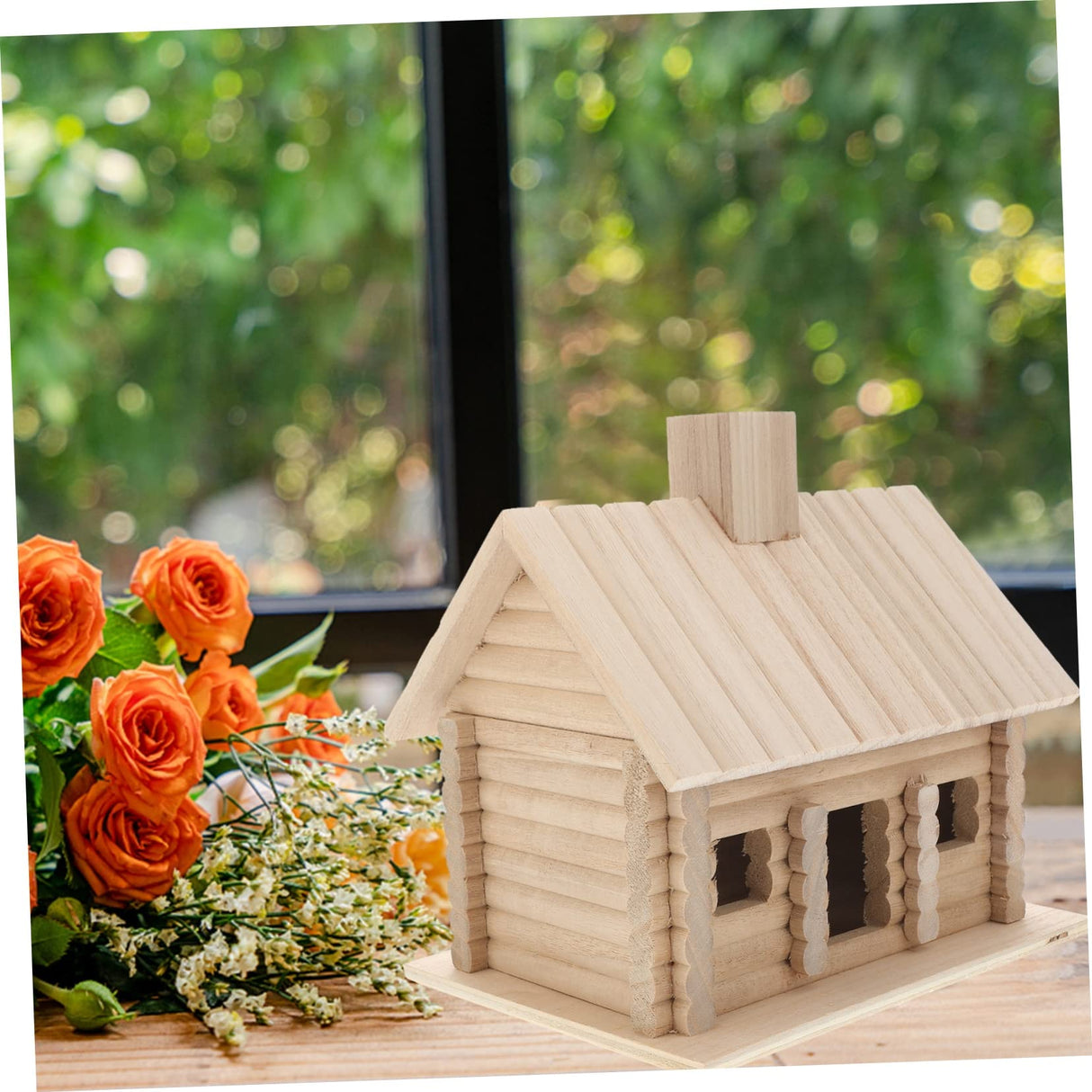 SUPVOX Wooden Bird House Wooden Bird Hut DIY Wood Bird House Parrot Hanging Hideaway Cave Unpainted Bird Hut Birdhouse Craft Kit Hamster Hammock Bed SUPVOX