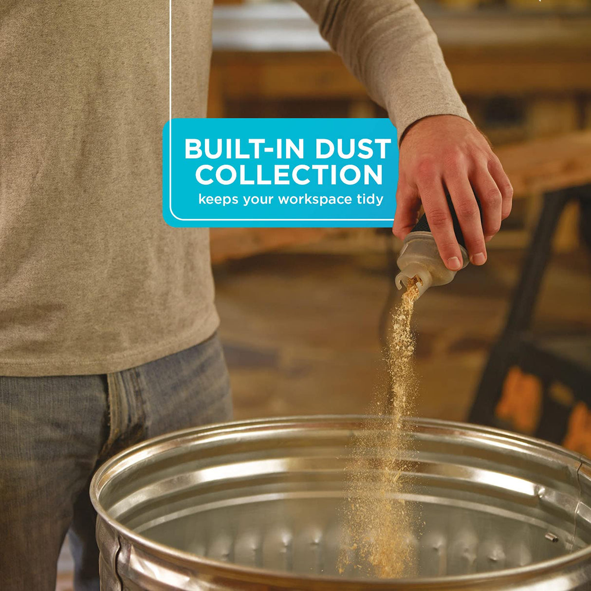 BLACK+DECKER Orbital Sander, 5 Inch, 2.0 Amp, 12000 OPM, Corded, 1 Sandpaper Sheet and Dust Bag Included (BDERO100) BLACK+DECKER