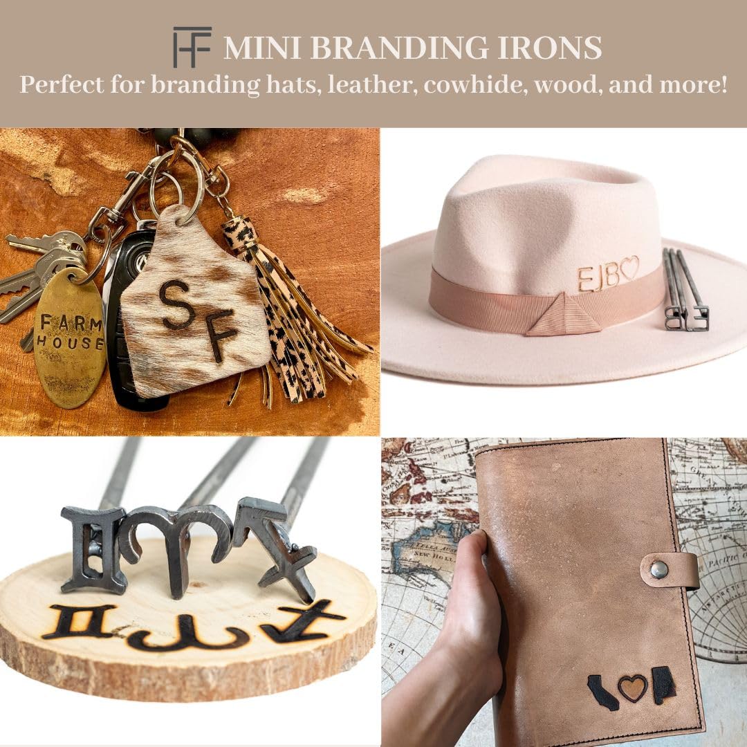 3/4" Number Mini Steel Branding Irons Kit for Hats, Wood Burning, DIY Beginner Adult Crafts Bullet Points - MADE IN THE USA (Original Font) The Heritage Forge